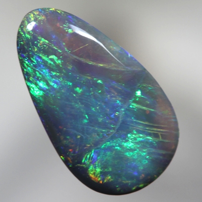 SOLID BLACK OPAL Bright neon golden green and royal blue